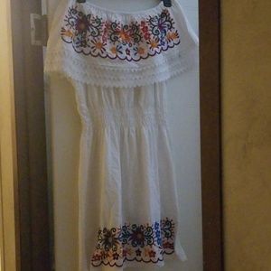 Embroidered mexican hand made dress